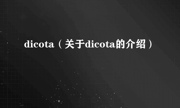 dicota（关于dicota的介绍）