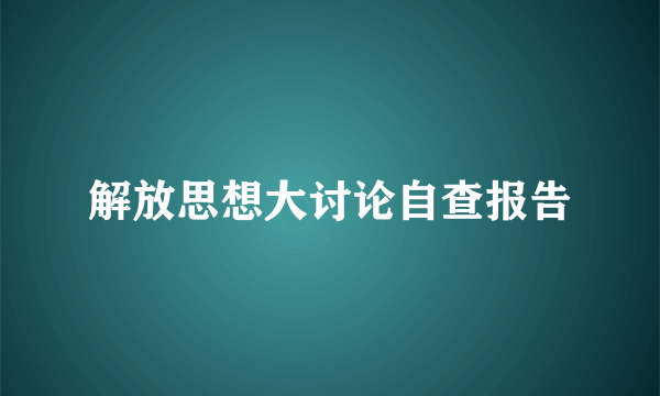 解放思想大讨论自查报告