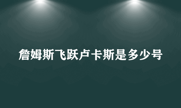 詹姆斯飞跃卢卡斯是多少号