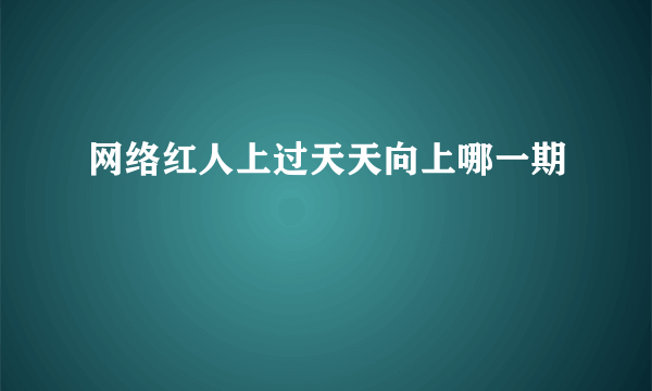 网络红人上过天天向上哪一期