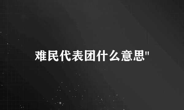 难民代表团什么意思