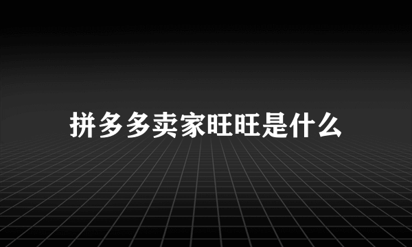 拼多多卖家旺旺是什么