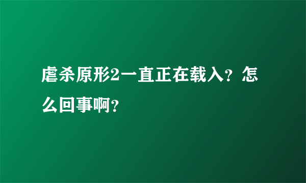 虐杀原形2一直正在载入？怎么回事啊？