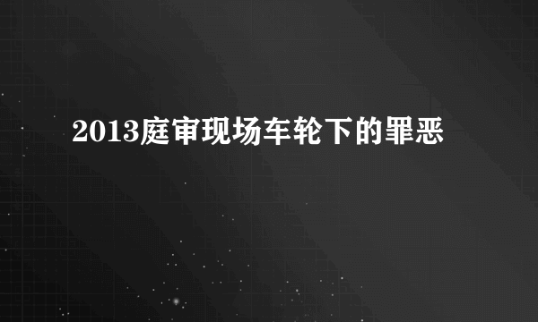 2013庭审现场车轮下的罪恶