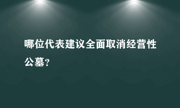 哪位代表建议全面取消经营性公墓？