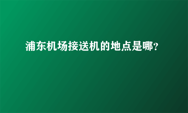 浦东机场接送机的地点是哪？