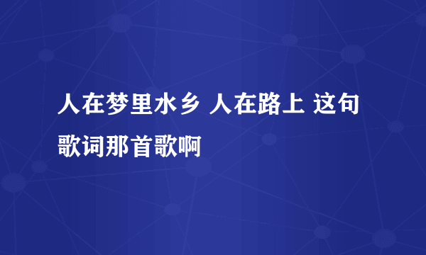 人在梦里水乡 人在路上 这句歌词那首歌啊