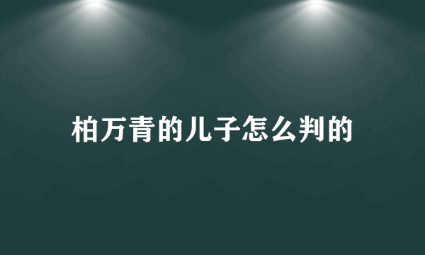 柏万青的儿子怎么判的