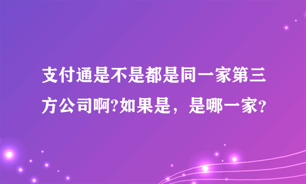 支付通是不是都是同一家第三方公司啊?如果是，是哪一家？