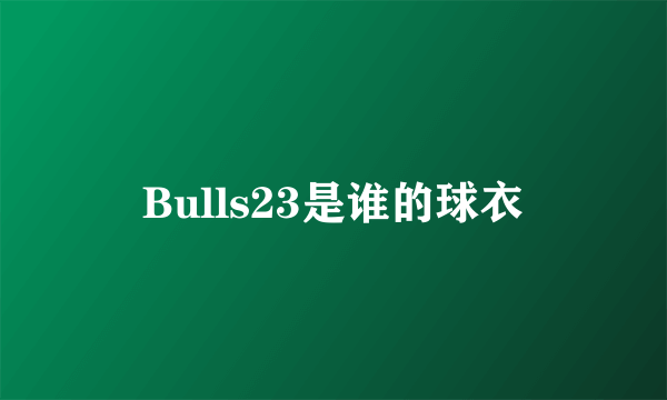 Bulls23是谁的球衣