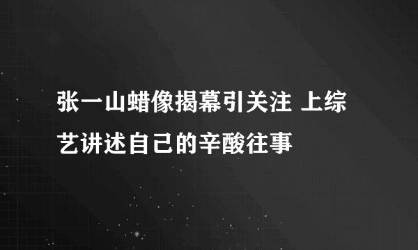 张一山蜡像揭幕引关注 上综艺讲述自己的辛酸往事