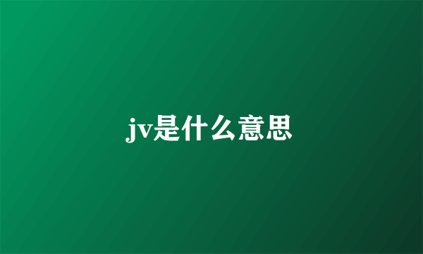 jv是什么意思