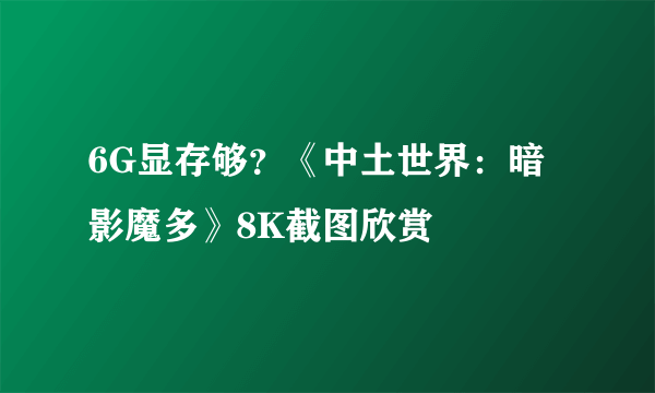 6G显存够？《中土世界：暗影魔多》8K截图欣赏