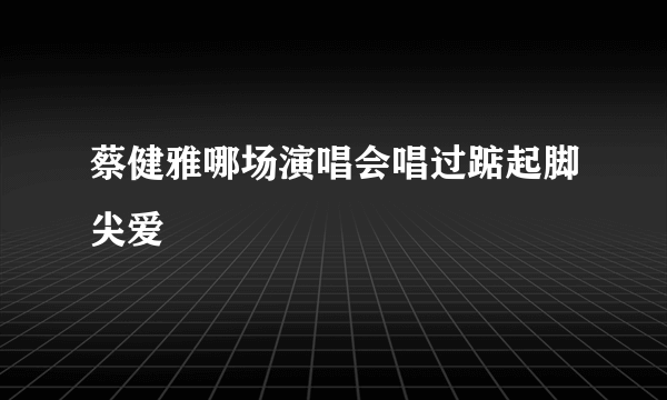 蔡健雅哪场演唱会唱过踮起脚尖爱