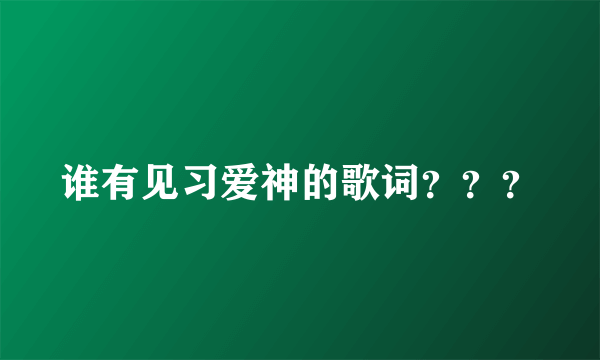 谁有见习爱神的歌词？？？