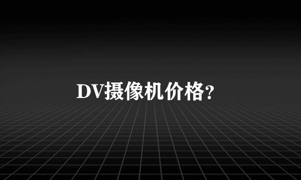 DV摄像机价格？