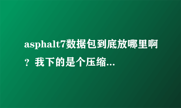 asphalt7数据包到底放哪里啊？我下的是个压缩包解压以后里面有个 com.gameloft.an