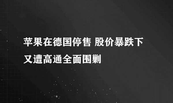 苹果在德国停售 股价暴跌下又遭高通全面围剿