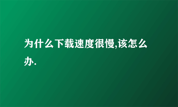 为什么下载速度很慢,该怎么办.