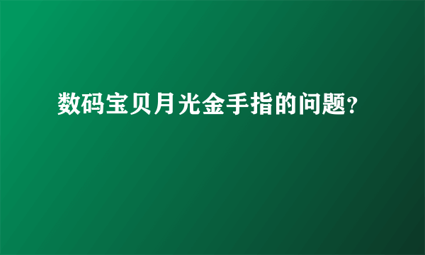 数码宝贝月光金手指的问题？