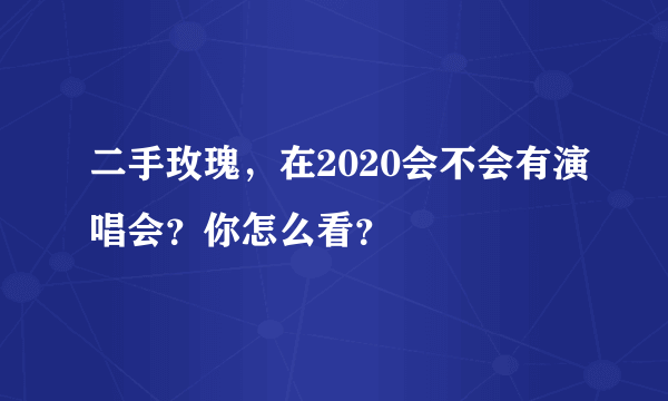 二手玫瑰，在2020会不会有演唱会？你怎么看？