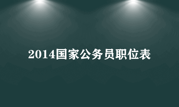 2014国家公务员职位表