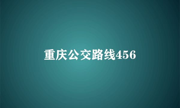 重庆公交路线456