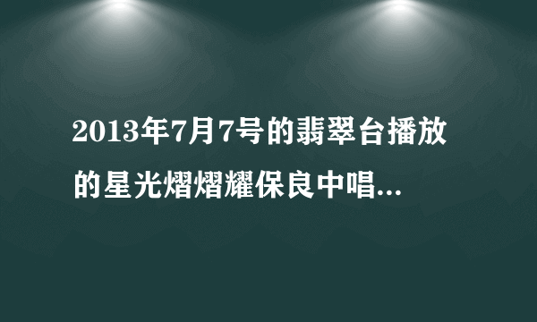 2013年7月7号的翡翠台播放的星光熠熠耀保良中唱了哪些歌曲(歌名)？