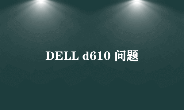 DELL d610 问题