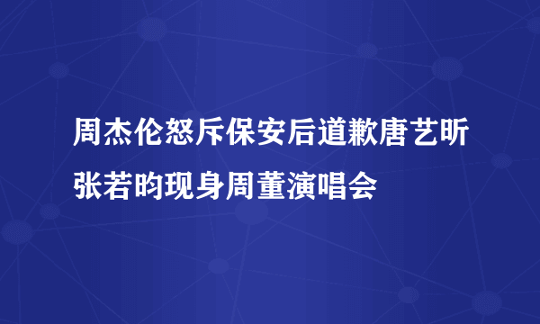 周杰伦怒斥保安后道歉唐艺昕张若昀现身周董演唱会