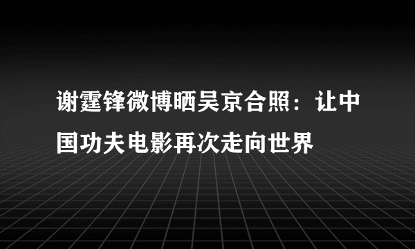 谢霆锋微博晒吴京合照：让中国功夫电影再次走向世界