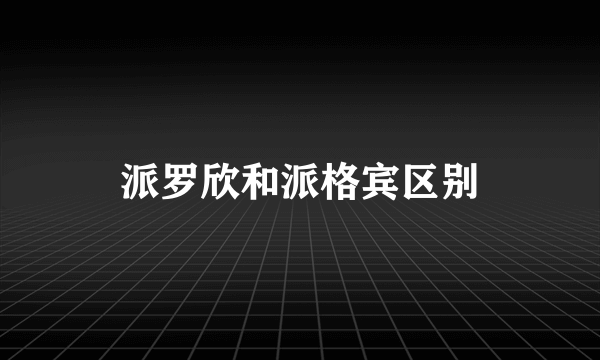 派罗欣和派格宾区别