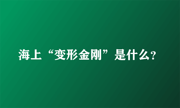 海上“变形金刚”是什么？