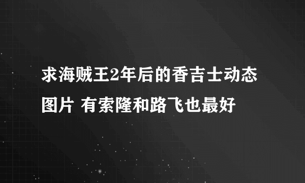 求海贼王2年后的香吉士动态图片 有索隆和路飞也最好