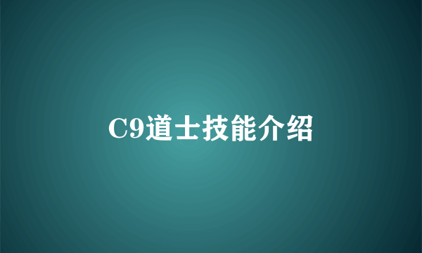 C9道士技能介绍