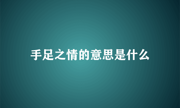 手足之情的意思是什么