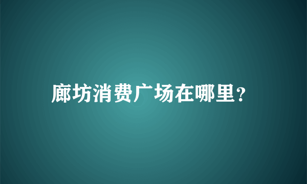 廊坊消费广场在哪里？