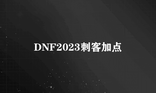 DNF2023刺客加点