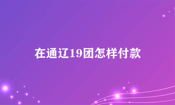 在通辽19团怎样付款