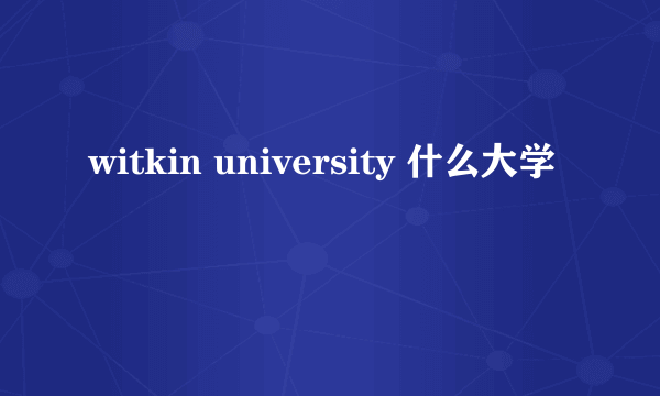 witkin university 什么大学