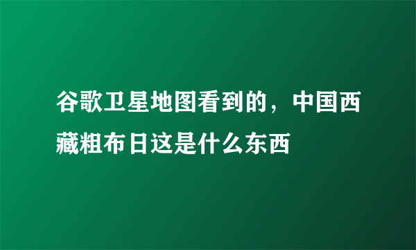 谷歌卫星地图看到的，中国西藏粗布日这是什么东西