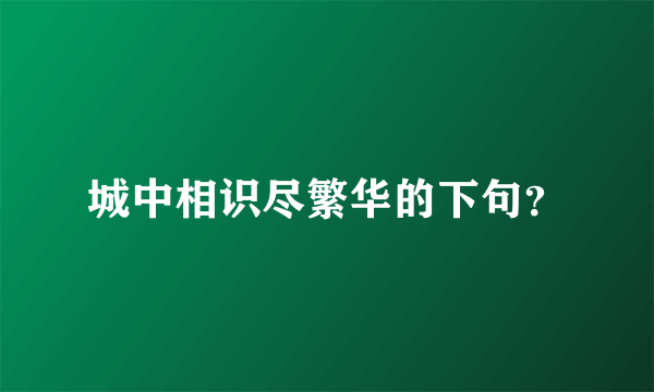 城中相识尽繁华的下句？