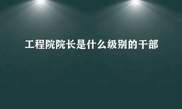 工程院院长是什么级别的干部