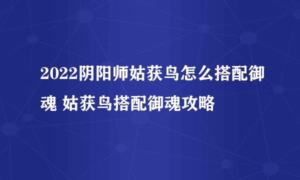 2022阴阳师姑获鸟怎么搭配御魂 姑获鸟搭配御魂攻略