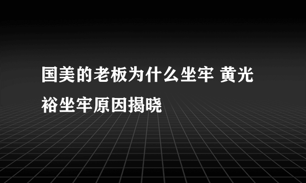 国美的老板为什么坐牢 黄光裕坐牢原因揭晓