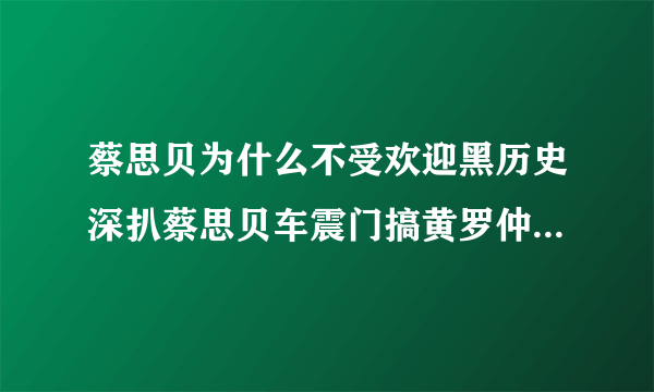 蔡思贝为什么不受欢迎黑历史深扒蔡思贝车震门搞黄罗仲谦杨怡婚礼_飞外网