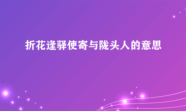 折花逢驿使寄与陇头人的意思