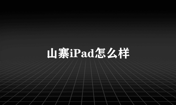 山寨iPad怎么样