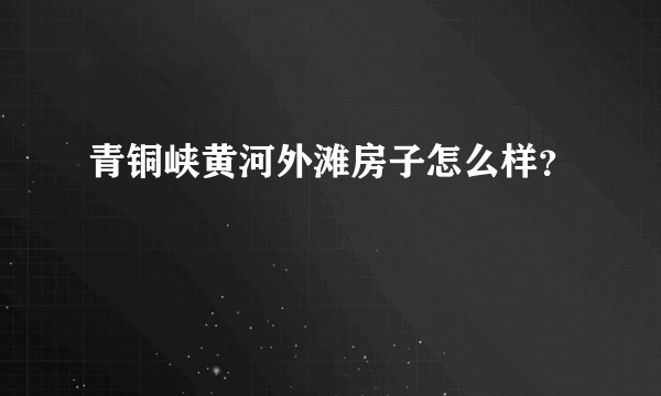 青铜峡黄河外滩房子怎么样？