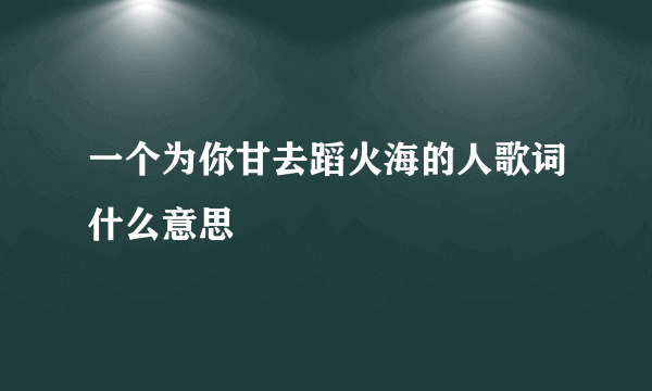 一个为你甘去蹈火海的人歌词什么意思